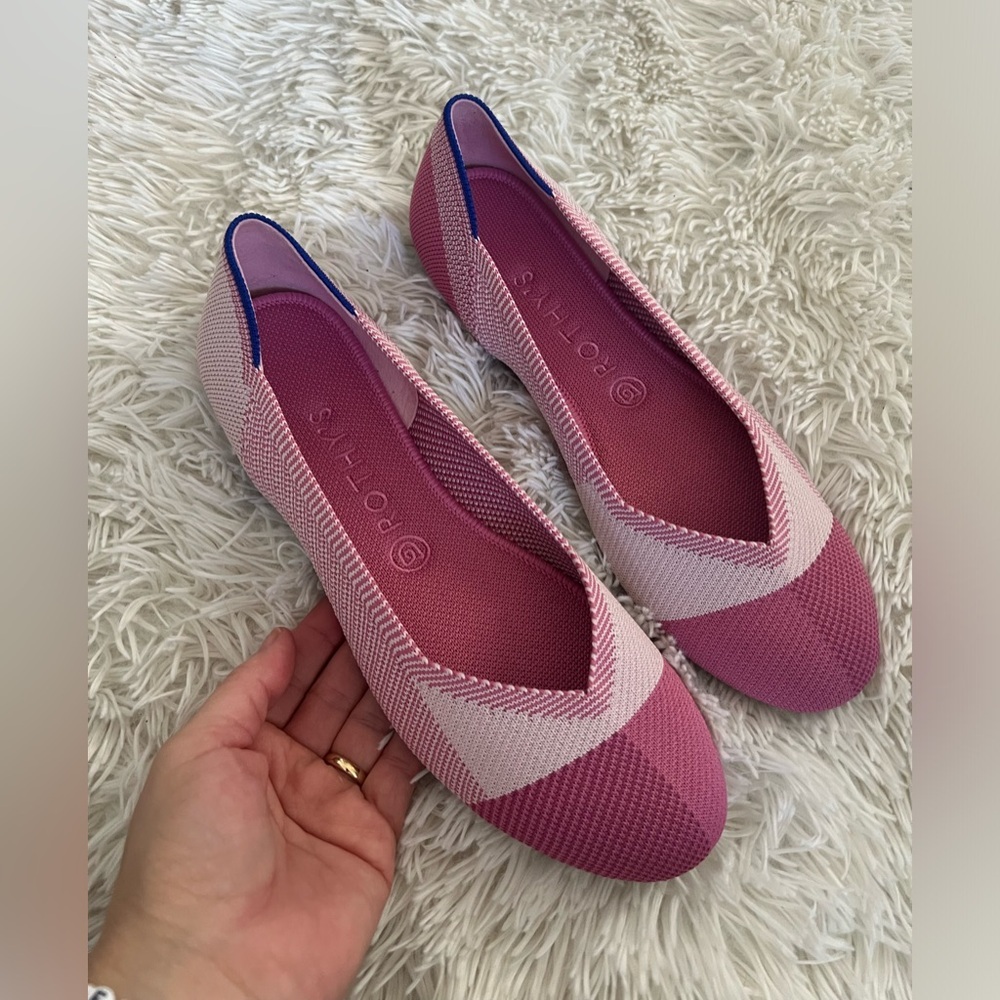 Rothy's Pink Flats Elegant Two-Tone Design